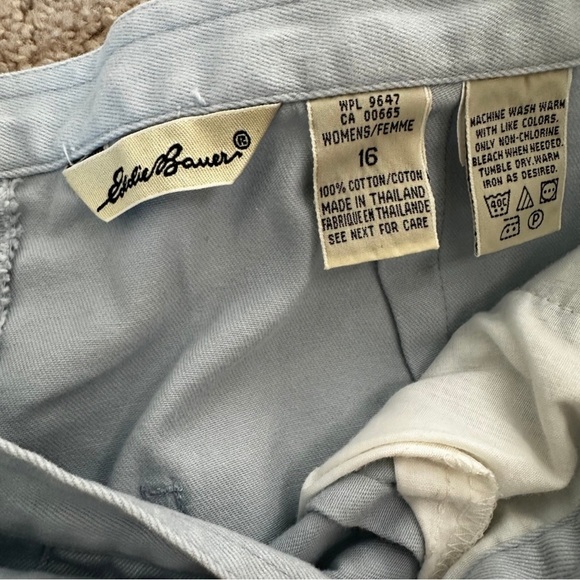 Eddie Bauer Women’s Blue Skort Size 16 Cotton Wrap Front Pockets Casual Summer - Picture 4 of 7